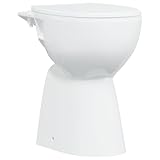 vidaXL Randloses WC 7 cm Extra Höhe Soft-Close Absenkautomatik Stand WC Badezimmer Keramik Weiß