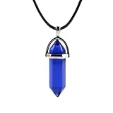 Accessorie Sterling Silber Bullet Halskette für Männer und Frauen, Natursteinheize Leder Halskette...