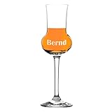 Herz & Heim® Graviertes Grappaglas mit edler Gratis Gravur des Namens Schrift fett