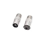 JZK 2 PCS F-Buchse auf TV-Stecker/9,5 mm Buchse TV-Antennen-Koaxialstecker,...