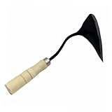 LALAFINA Holzgriff Gartenhacke Dreieckige Spitzhacke Schmiedeeisen Unkrauthacke Pflanzhacke Robust...