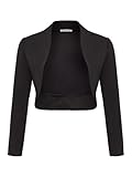 Damen Langarm Bolero Festlich Strickjacke (700), Grösse:S, Farbe:Schwarz