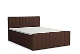 Generisch Boxspringbett mit Bettkasten ASTI 120x200cm, Polsterbett mit Bonellmatratze Topper...
