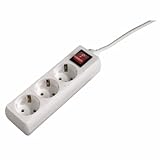 Hama Steckdosenleiste, 3 Steckdosen, Schalter, 1,4 m, Weiß