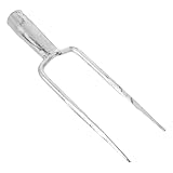 TOYANDONA Hochfeste Stahl Gartengabel mit 2 Zinken Rostbeständig Kompatibel mit 35cm Rechenstiel...