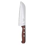 Victorinox Wood, Profi Santokumesser, Extra Scharfe Klinge, Kullenschliff, 17 cm, Edler Holzgriff,...