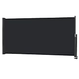 UISEBRT Seitenmarkise Ausziehbar 100 x 300 cm Anthrazit Sichtschutz Markise Sonnenschutz Windschutz...