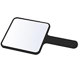 ETHZZLE Handlicher Kosmetikspiegel Tragbarer Handspiegel Schwarz Kompakt mit Griff Schminkspiegel...