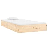 vidaXL Massivholzbett Einzelbett Bettgestell Bettrahmen Lattenrost Schlafzimmerbett Bett Holzbett...