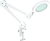 Beyamz LED Lupenleuchte, Arbeitsplatzlampe, 5 Dioptrien Lupe mit Licht - mit Klemme, Schwenkarm,...