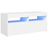 vidaXL TV Schrank mit LED-Leuchten Lowboard Fernsehschrank Fernsehtisch Sideboard HiFi-Schrank TV...