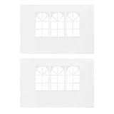vidaXL 2X Seitenteil mit Fenster PE Weiß Seitenwand für Partyzelt Pavillon