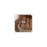 Aneneiceera Vintage Gehämmert Silber Klobig Ring Silber Falten Rings Abstrakte Breite Band Ring...
