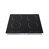 Elektrisches Ceran-Kochfeld,Glaskeramikkochfeld 4 Platten,Eingebautes Keramikkochfeld 60cm, 6000W,...
