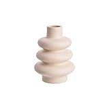 BUTLERS Keramik Vase Donut Spiral Design in Creme -Curves- Moderne Dekoration für Wohnzimmer und...