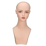 MotiveTech Weibliches Schaufensterpuppenkopf Displaymodell mit Make Up, Glatter Puppenkopfständer...