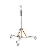 K&F CONCEPT 330CM Wirklich Edelstahl Lichtstativ mit Rollen, Heavy Duty Fotografie Galgenstativ mit...