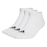 adidas Unisex Thin and Light Sportswear 3 Pairs Knöchelsocken, White/Black, L