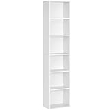 VASAGLE Bücherregal, mit 6 Ebenen, Standregal, Aufbewahrungsregal, für Wohnzimmer, Büro,...