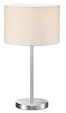 Trio Leuchten Hockerleuchte in Nickel matt, Stoffschirm weiß, exklusive 1x E27 maximal 60W, ø 30...