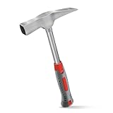 C&T Maurerhammer, Geologenhammer,Steinhammer,Mason's Hammer 600g mit Stahlrohrstiel R-Type |...