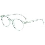 ABETOS Lesebrille Damen mit Blaulichtfilter Rund Oval Durchsichtiger Rahmen Lesebrillen...