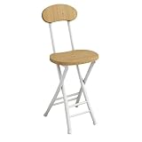 Tragbarer klappbarer Barhocker mit Rückenlehne, 45,7 cm Höhe, runder Hochstuhl für Erwachsene,...