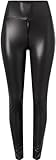 Newdvmmss Damen-Leggings aus Kunstleder mit Zwei-Wege-Reißverschluss im Schritt, Stretch, Leggings...