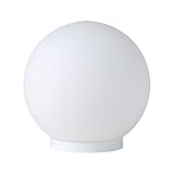 EGLO Tischlampe Rondo, 1 flammige Tischleuchte, Nachttischlampe aus Glas, Farbe: Weiß, Glas: Opal...