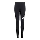 adidas Girl's Essentials LINEAR Logo Leggings, Black/White, 7-8 Years