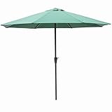 270cm Sonnenschirm mit Kurbel Outdoorschirm UV-Schutz Wasserdicht 8 Stabile Rippen für Garten...