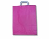 1000 Stk. Papiertragetaschen aus Kraftpapier 320+120x400mm pink