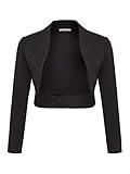 DANAEST Damen Langarm Bolero Festlich Strickjacke (700), Grösse:S, Farbe:Schwarz