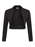 DANAEST Damen Langarm Bolero Festlich Strickjacke Schulterjacke Kurz Top (700), Grösse:M,...