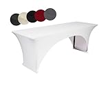 TexDeko® Stretch Biertischhussen für Bierzeltgarnitur strapazierfähig (nur Biertisch) 220 x 50cm...