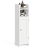 VASAGLE Toilettenschrank, Badezimmerschrank, Badschrank, schmales Badregal, verstellbare Ablagen,...