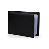 DULFAX Visitenkartenmappe Visitenkarten Aufbewahrung Schwarz für 40 Visitenkarten, Platzsparende...