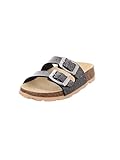 Superfit Mädchen Fussbettpantoffel 0800111 Pantoffeln, Schwarz Silber 0100, 35 EU