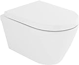 Alpenberger Keramik Wand WC Tiefspüler Randlos | Toilette mit Nano Beschichtung | Hänge WC Set |...