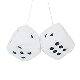 Faruxue Plüsch Hängende Würfel, Retro Hängende Paar Fuzzy Plüsch Würfel mit Punkten für Auto...