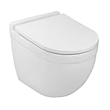 LAVITA Wand-WC Dalia Hänge Toilette Toilettendeckel mit Absenkautomatik & Metallscharniere...