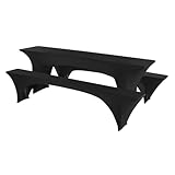 Granbest Stretch Bierzeltgarnitur 50cm oder 70cm Tischbreite Set von 3, Elastisch Biertischhussen,...