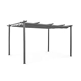 Alice's Garden - Aluminium Pergola - 3 x 4 m - Stoff Grau - Ideale Pergola für Ihre Terrasse,...