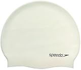 Speedo Unisex Erwachsene Flache Silikonbadekappe | Haarschutz Trainingshilfen, Weiß,...