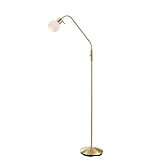 Lindby Stehlampe verstellbarer Glas Leuchtkopf, Standleuchte messing, 1x E14 max. 10W, ohne...