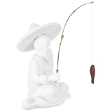 Homoyoyo Keramik Fischerfigur Sitzend Wasserspeicher Stein Asiatisch Zen Dekoration für Aquarium...