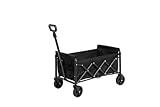 Bollerwagen faltbar 60kg Traglast, Schwarzer Transportwagen mit EIN-klick-Handgriff,...