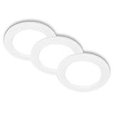 BRILONER - 3er Set LED Einbaustrahler 230V flach, neutralweißes Licht, je 6W 660lm, LED Spot,...