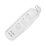 NUOBESTY Multifunktionale Steckdose Mit USB Anschlüssen Ac Steckern Eu Weiß Power Strip Mit Hoher...