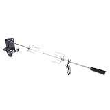 czyuRachel Grillspieß mit Motor, Edelstahl Drehspieß Grill, 100 cm Rotisserie Drehspieß, 2X...